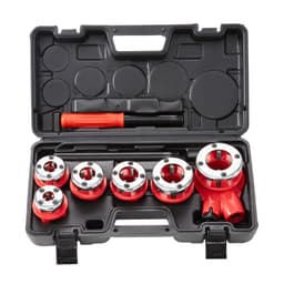 Sada ráčnových závitníků na trubky, ruční ráčnový závitník pro trubky 6,4 mm NPT – 32 mm NPT, přenosná sada nástrojů pro závitování trubek se 6 matricemi NPT, kufr pro skladování pozinkovaných hliníkových/železných/měděných trubek - miniatura 4