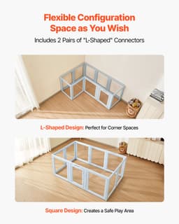Ohrádka pro štěňata, 1,9 x 1,2 x 0,7 m, průhledná plastová ohrádka pro velké psy, voděodolná ohrádka pro štěňata s okénky a zámkem ve dveřích, snadno čistitelná, odolná porodní sada pro psy a kočky do domácnosti - miniatura 10