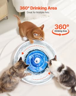 Keramická fontána pro kočky, Cupcake Pet 2,1 l, porcelánový dávkovač vody pro kočky s ultra tichým čerpadlem, 360° napájecí oblast a vícestupňový filtrační systém, pro kočky a psy (modrá) - miniatura 8
