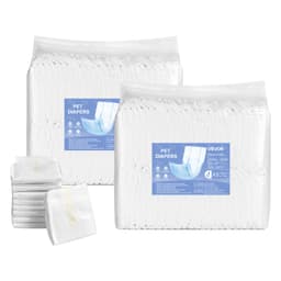 Jednorázové pleny pro psy, superabsorpční pásy pro psy, těsné 360° břišní pásky s indikátorem vlhkosti pro fenky v říji, při výcviku a inkontinenci – velikost XS, 96 ks (2 balení po 48 ks) - miniatura 2