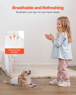 Jednorázové pleny pro psy, superabsorpční pásy pro psy, těsné 360° břišní pásky s indikátorem vlhkosti pro fenky v říji, při výcviku a inkontinenci – velikost XS, 96 ks (2 balení po 48 ks) - miniatura 8