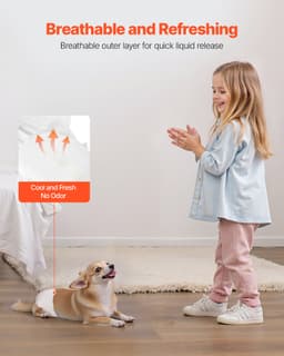 Jednorázové pleny pro feny, superabsorpční pleny pro feny, těsné 360°, s indikátorem vlhkosti, na říji, výcvik, inkontinence – velikost XS, 96 ks (2 balení po 48 ks) - miniatura 8