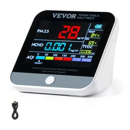 Mini monitor kvality vzduchu 8 v 1, profesionální měřič částic PM2,5 PM10 PM1,0, formaldehyd, teplota, vlhkost, TVOC, tester AQI pro vnitřní i venkovní použití, měřič kvality vzduchu s alarmovými prahovými hodnotami - miniatura 2