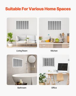 Mřížka filtru zpětného vzduchu, sedí na průduch o rozměru š. 30 x v. 20 palců, filtr není součástí, kryt otvoru zpětného větrání pro montáž na zeď, ocelová mřížka zpětného vzduchu, práškově lakovaná, odnímatelná, s předními dvířky, pro 1" filtry - miniatura 10