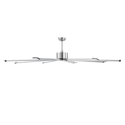 Stropní ventilátor 213 cm bez osvětlení, 6stupňový s dálkovým ovladačem, hliníkový, 8-lopatkový, reverzní DC motor, moderní nízkoprofilový stropní ventilátor do ložnice, obýváku, na patio, do vnitřního i venkovního použití, kartáčovaný nikl - miniatura 3
