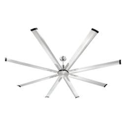 Stropní ventilátor 213 cm bez osvětlení, 6stupňový s dálkovým ovladačem, hliníkový, 8-lopatkový, reverzní DC motor, moderní nízkoprofilový stropní ventilátor do ložnice, obýváku, na patio, do vnitřního i venkovního použití, kartáčovaný nikl - miniatura 5