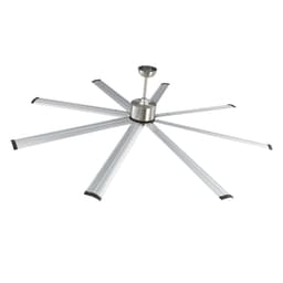 Stropní ventilátor 213 cm bez osvětlení, 6stupňový s dálkovým ovladačem, hliníkový, 8-lopatkový, reverzní DC motor, moderní nízkoprofilový stropní ventilátor do ložnice, obýváku, na patio, do vnitřního i venkovního použití, kartáčovaný nikl - miniatura 4