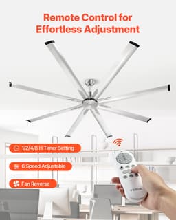 Stropní ventilátor 213 cm bez osvětlení, 6stupňový s dálkovým ovladačem, hliníkový, 8-lopatkový, reverzní DC motor, moderní nízkoprofilový stropní ventilátor do ložnice, obýváku, na patio, do vnitřního i venkovního použití, kartáčovaný nikl - miniatura 9