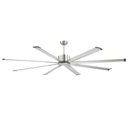Stropní ventilátor 213 cm bez osvětlení, 6stupňový s dálkovým ovladačem, hliníkový, 8-lopatkový, reverzní DC motor, moderní nízkoprofilový stropní ventilátor do ložnice, obýváku, na patio, do vnitřního i venkovního použití, kartáčovaný nikl - miniatura 12