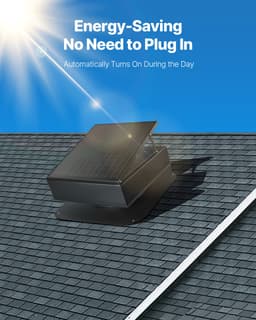 Střešní odsavač na půdu, inteligentní solární střešní ventilátor 35 W s automatickou regulací teploty, průtok vzduchu 2400 CFM, vestavěný bezkartáčový DC motor pro chlazení a odvlhčování, bez dálkového ovladače - miniatura 8