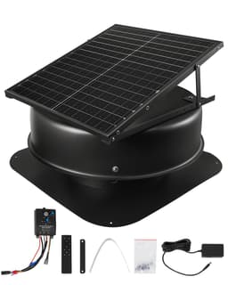 Odsavač na půdu, 50 W inteligentní solární střešní ventilátor s termostatem, dálkovým ovladačem, průtok vzduchu 3000 CFM, vestavěný detektor kouře s automatickým vypnutím pro chlazení a odvlhčování - miniatura 2
