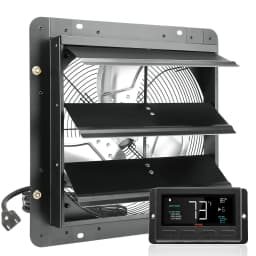 Žaluziový odsavač, 356 mm s regulátorem teploty a vlhkosti, motor EC, 1024 CFM, nástěnný plynule regulovaný ventilátor, pro montáž na půdu, ventilace a chlazení skleníků, garáží, kůlen - miniatura 2