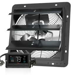 Žaluziový výfukový ventilátor, 305 mm s regulátorem teploty a vlhkosti, EC motor, 904 CFM, nástěnný ventilátor s proměnnou rychlostí, pro montáž na půdu, ventilace a chlazení skleníků, garáží, kůlen - miniatura 12