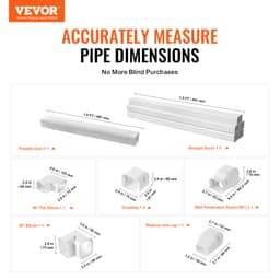 Miniaturní kryt rozdělovacího potrubí šířka 76,2 mm délka 3110 mm, dekorativní PVC kryt potrubní linky pro klimatizaci s 5 přímými kanály a kompletními komponenty, snadná montáž, lakovaný pro tepelná čerpadla, bílý - miniatura 6