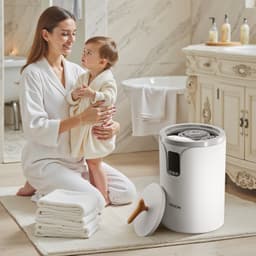 Ohřívač ručníků, 20 l, ohřívač ručníků s LED displejem, velký ohřívač přikrývek do koupelny, časovač a nastavení teploty, bezpečnostní zámek, ideální pro lázně, domov, na desku, na podlahu, bílá - miniatura 1