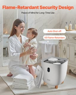 Ohřívač ručníků, 25 l, ohřívač ručníků s LED displejem, velký ohřívač přikrývek do koupelny, časovač a nastavení (20/40/60/90 min), pro lázně, domov, na desku, na podlahu, šedý - miniatura 9