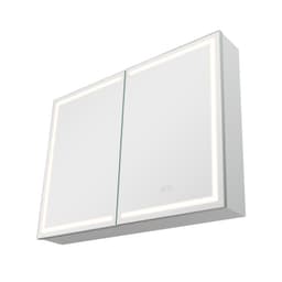 Osvětlená lékárnička se zrcadlem, 60 x 80 cm, nástěnná, tříbarevná stmívatelná LED lékárnička se zrcadlem HD, funkcí paměti nastavení, nastavitelnými policemi, zásuvkami a USB porty - miniatura 3