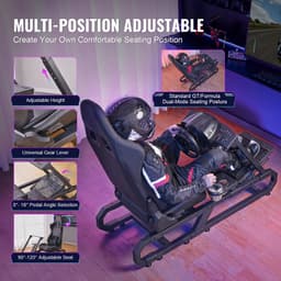 Stojan pro volant Logitech G923/G920/G29, odolný ocelový kokpit pro závodní simulátor Thrustmaster T248P, nastavitelná výška držáku volantu a úhel pedálů, max. zatížení 150 kg, kompaktní - miniatura 8
