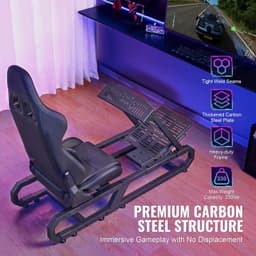 Stojan pro volant Logitech G923/G920/G29, odolný ocelový kokpit pro závodní simulátor Thrustmaster T248P, nastavitelná výška držáku volantu a úhel pedálů, max. zatížení 150 kg, kompaktní - miniatura 7