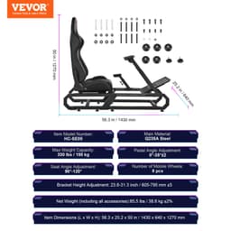 Stojan pro volant Logitech G923/G920/G29, odolný ocelový kokpit pro závodní simulátor Thrustmaster T248P, nastavitelná výška držáku volantu a úhel pedálů, max. zatížení 150 kg, kompaktní - miniatura 11