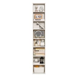 8patrová úzká knihovna, 71 palců, dřevěná, vysoká, otevřená knihovna s nastavitelnou výškou, volně stojící, vystavovací, podlahová, regál na knihy do knihovny, ložnice, obýváku, kanceláře, bílá - miniatura 3