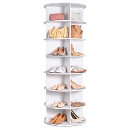 7patrová otočná věž na boty, otočný stojan na boty 360°, kulatá otočná karusel, organizér na boty Lazy Susan, ideální do ložnice, obýváku, předsíně, bílá - miniatura 2