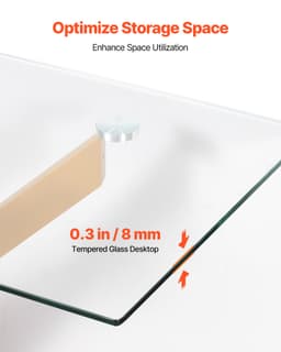 Skleněný konferenční stolek, moderní obdélníkový odkládací stolek za pohovku s deskou z tvrzeného skla a křížovými železnými nohami, zlatý geometrický konzolový stolek s nastavitelnými protiskluzovými nožkami do obýváku, předsíně, haly - miniatura 8
