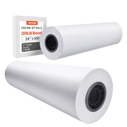 Širokoformátový papír, 24 palců x 500 stop, plotrový papír, 2 role CAD Bond papíru s 3palcovým jádrem, role Bond papíru 20 lb, vhodné pro CAD výkresy, inženýrské plány, GIS mapy a architektonické projekty - miniatura 2