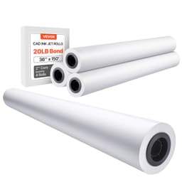 Širokoformátový papír, 36 palců x 150 stop, plotrový papír, 4 role CAD Bond papíru s 2palcovým jádrem, role Bond papíru 20 lb, vhodné pro CAD výkresy, inženýrské plány, GIS mapy a architektonické projekty - miniatura 2