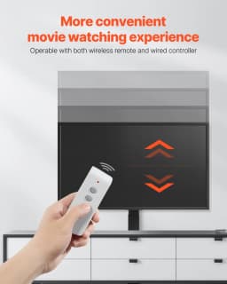 Motorový výsuv pro TV, 32–70 palců, max. zatížení 120 lb, montáž na podlahu, podporuje většinu VESA standardů, ideální do kanceláří, obývacích pokojů a dalších prostor - miniatura 9