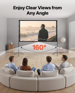 Projekční plátno se stojanem, 100palcové projekční plátno se širokým pozorovacím úhlem 160° pro vnitřní i venkovní použití, 16:9 4K HD, bez záhybů, přenosné, dvojitý stativ s přepravní taškou, pro filmové projekce v domácím kině - miniatura 11