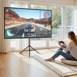 Projekční plátno se stojanem, 80palcové projekční plátno se širokým pozorovacím úhlem 160° pro vnitřní i venkovní použití, 16:9 4K HD, bez záhybů, přenosné, stativ s přepravní taškou, pro domácí kino, kancelář, prezentace - miniatura 1