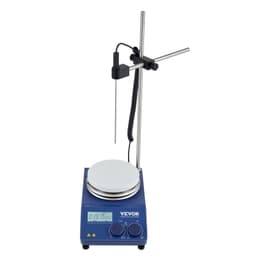 Topná deska s magnetickým míchadlem, max. 340 °C / 644 °F, 0–1500 ot./min. Topná deska s magnetickým míchadlem, 20l topná deska s LED displejem, stojanem a míchadly v balení, topný výkon 650 W - miniatura 4