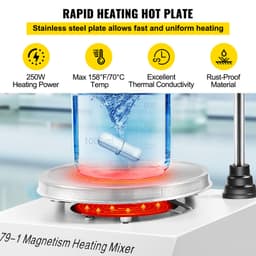 Laboratorní magnetické míchadlo s topnou deskou 1 l, s regulací otáček, 25 W - miniatura 7
