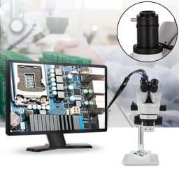 Stereoskopický mikroskop 3,5×–90× s funkcí simultánního ostření, otočný 360°, trojokulární stereoskopický mikroskop s dvojitým výsuvným ramenem - miniatura 9