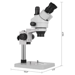 Stereoskopický mikroskop 3,5X–90X, otočný 360°, trojokulární stereoskopický mikroskop se sloupkovým stojanem - miniatura 1