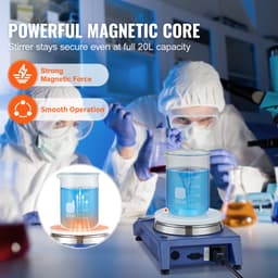 Magnetické míchač, míchací deska 0–1500 ot./min s regulačním knoflíkem rychlosti, sada míchacích desek 21 l, včetně míchací tyče - miniatura 7