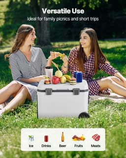 Přenosná turistická lednice, 45 l chladicí box na kolečkách se systémem udržení ledu, odolná madla a držák na nápoje, lehký, pevný, izolovaný přenosný chladicí box, vhodný na rodinné pikniky a dlouhé cesty - miniatura 10