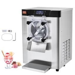 Komerční zmrzlinový stroj, výkon 12 l/h, 1295 W, stolní, na tuhý zmrzlinu, na jednu příchuť, nerezový válec o objemu 4,5 l, LED panel s automatickým čištěním a předchlazením, pro rychlá občerstvení v restauracích - miniatura 2