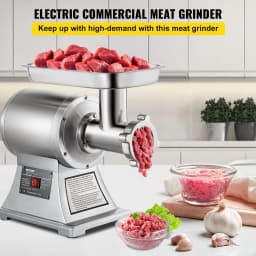 Komerční mlýnek na maso 8500 W z nerezové oceli, 204,1 kg, s řezacím nožem a deskou na plnění klobás - miniatura 6