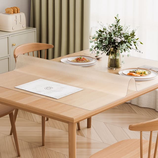 Plastový ubrus na stůl 42 x 60 palců, tloušťka 1,5 mm, matný, obdélná PVC podložka na stůl, voděodolná a snadno čistitelná, do kanceláře, komody, jídelního stolu, nočního stolku
