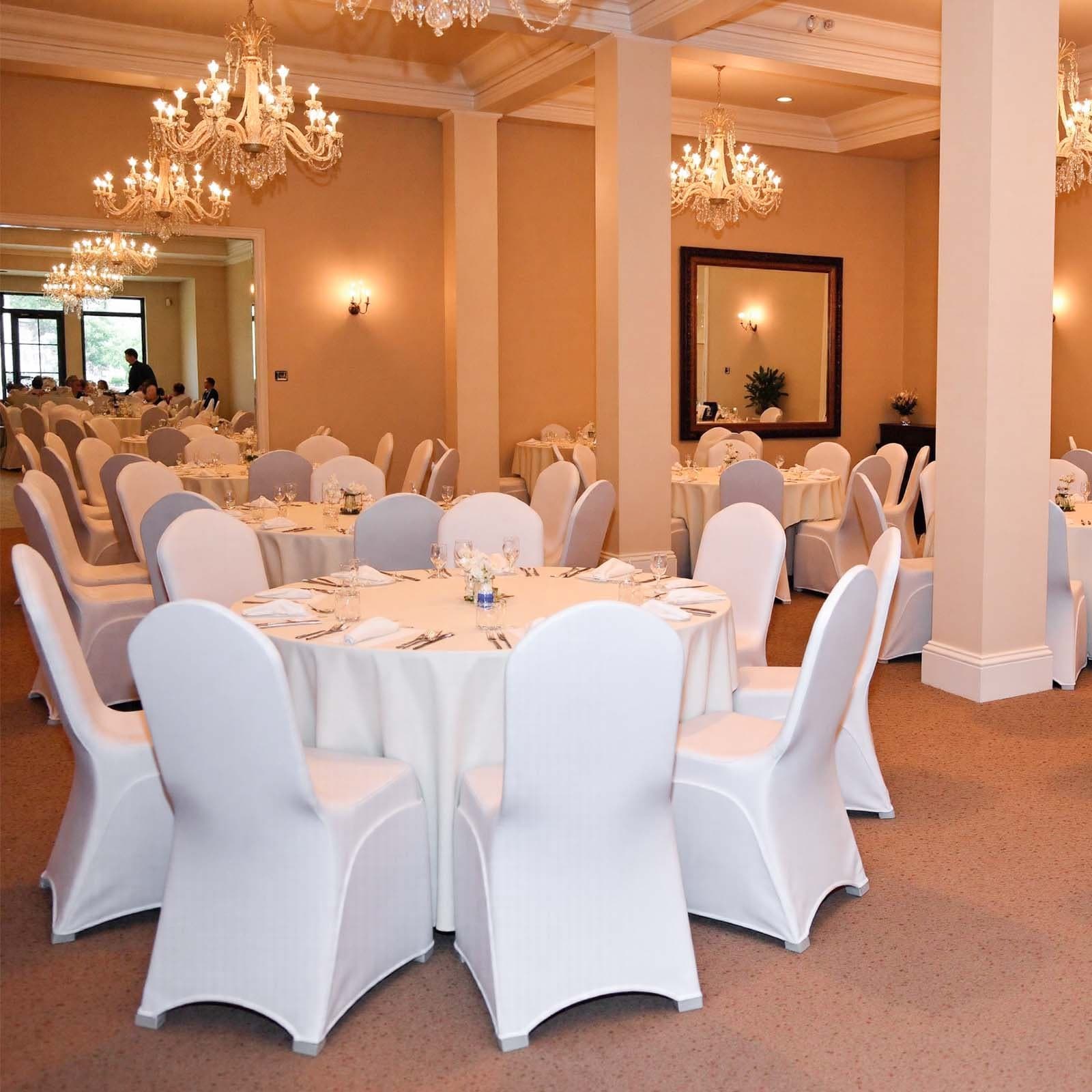 Pružné potahy na skládací židle z elastického spandexu, univerzální potahy na židle, snímatelné, pratelně vhodné ochranné potahy, na svatby, svátky, bankety, oslavy, události, do jídelny (100 ks, bílé)