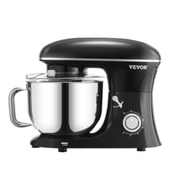 Stojanový mixér, kuchyňský robot 6 QT, 1400 W, 6+ rychlostí, mixér s naklápěcí hlavou, nerezová mísa, hák na těsto, metla, ploché míchadlo, škrabka, stojanový mixér pro domácí pečení a míchání, černý - miniatura 4