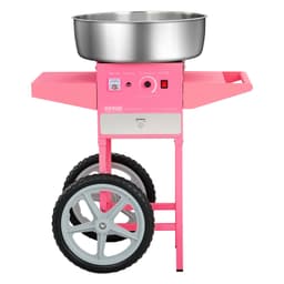 Elektrický stroj na cukrovou vatu s vozíkem, 1000 W, komerční stroj s nerezovou miskou o průměru 52 cm, lopatka na cukr a zásuvka, snadné použití doma, na dětské narozeniny a rodinné oslavy, růžový - miniatura 5