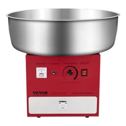 Elektrický stroj na cukrovou vatu, 1000 W, komerční stroj s nerezovou miskou o průměru 52 cm, lopatka na cukr a zásuvka, snadné použití doma, ideální na dětské narozeniny a rodinné oslavy, červený - miniatura 5