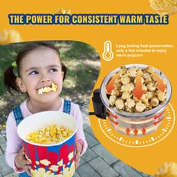 Popcornovač 300 W, kotlík 2,5 uncí, vyrobí 4 kvarty na dávku, stolní popcornovač s PP dvířky, obsahuje 2 ovládací knoflíky a tác, v kinovém stylu, červený - miniatura 7