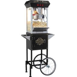Popcornovač s vozíkem, 850 W, kotlík 8 uncí, připraví 48 šálků na dávku, popcornovač s tvrzeným sklem, obsahuje 4 ovládací knoflíky, v kinovém stylu, černý - miniatura 12