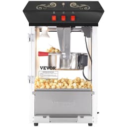 Popcornovač 850 W, kotlík 8 uncí, připraví 48 šálků na dávku, stolní popcornovač se sklem z tvrzeného skla, obsahuje 4 ovládací knoflíky, v kinovém stylu, černý - miniatura 4
