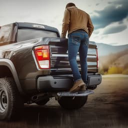 Stupínek tažného háku pro přijímač 5 cm, univerzální ochrana zadního nárazníku s nosností 159 kg, široký a protiskluzový stupínek tažného háku se sadou čepů a stabilizátorem, hodí se na nákladní auta, SUV, pickupy a přívěsy - miniatura 1