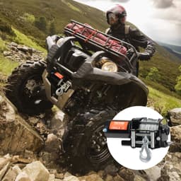 Elektrický naviják ATV/UTV 1360,8 kg, ocelové lano, IP55 vodotěsný, kabelové ovládání - miniatura 1